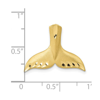 10K Yellow Gold Diamond-cut Whale Tail Slide Pendant
