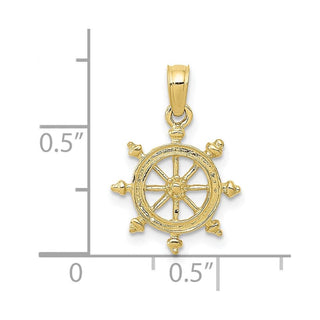 10k Yellow Gold Ship Wheel Pendant
