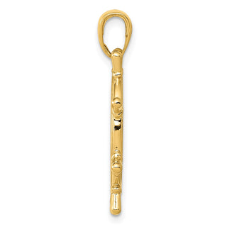 10K Yellow Gold 3D Ships Wheel Pendant