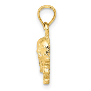 10K Yellow Gold Skull and Cross Bones Pendant