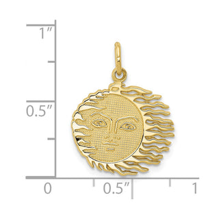 10K Yellow Gold Flaming Sun Charm