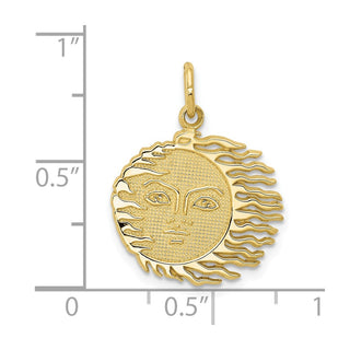 10K Yellow Gold Flaming Sun Charm