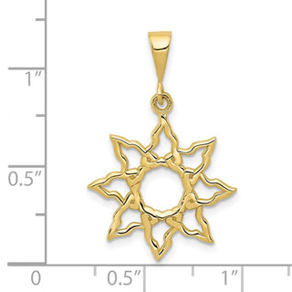 10K Yellow Gold Sun Charm 10K3197