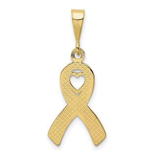 10K Yellow Gold Heart In Awareness Pendant