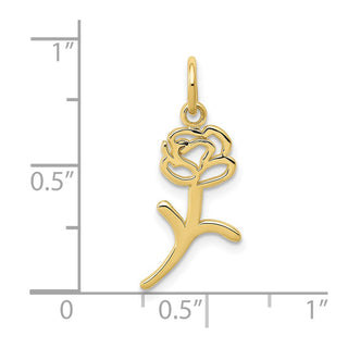 10K Yellow Gold Rose Charm 10K3221
