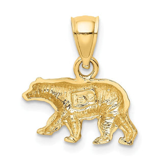10K Yellow Gold Diamond-cut Bear Pendant 10K3320