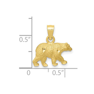 10K Yellow Gold Diamond-cut Bear Pendant 10K3320