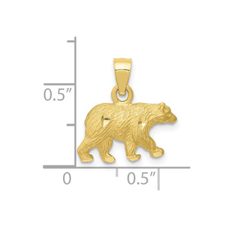 10K Yellow Gold Diamond-cut Bear Pendant 10K3320