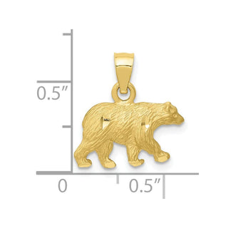 10K Yellow Gold Diamond-cut Bear Pendant 10K3320