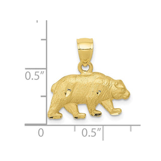 10K Yellow Gold Diamond-cut Bear Pendant 10K3321