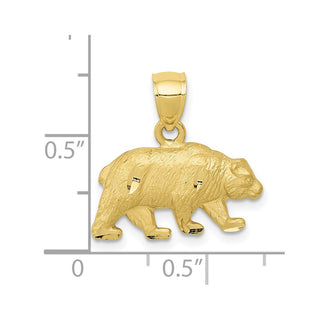 10K Yellow Gold Diamond-cut Bear Pendant 10K3321