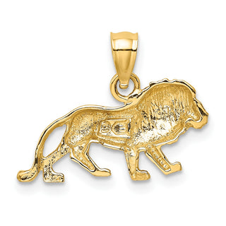 10K Yellow Gold Diamond-cut Lion Pendant