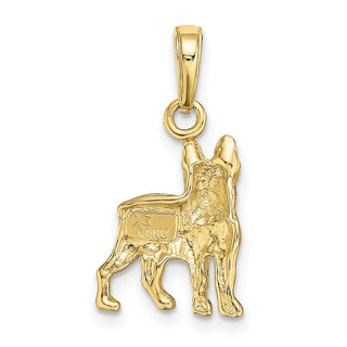 10k Yellow Gold Boston Terrier Dog Pendant