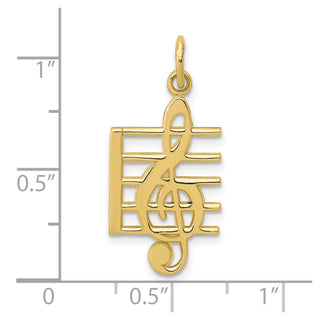 10K Yellow Gold Music Note Charm