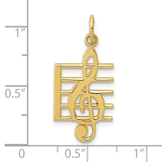10K Yellow Gold Music Note Charm