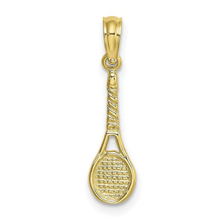 10k Yellow Gold Tennis Racquet Pendant