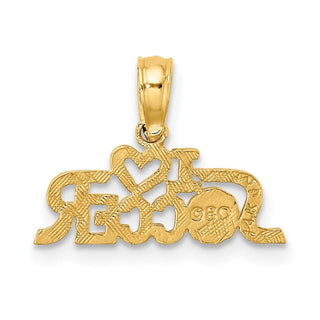 10K Yellow Gold I HEART SOCCER Charm