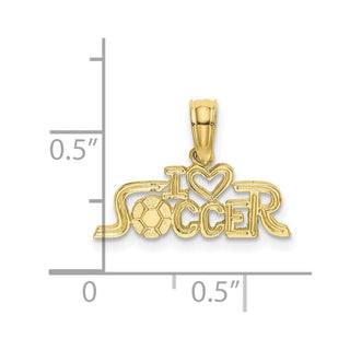 10K Yellow Gold I HEART SOCCER Charm