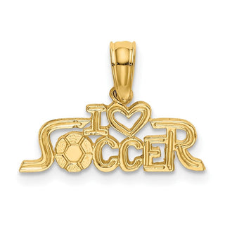10K Yellow Gold I HEART SOCCER Charm