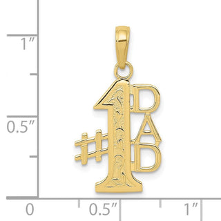 10k Yellow Gold #1 Dad Pendant 10k4732