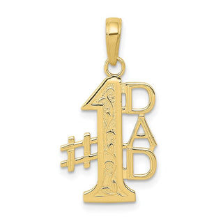 10k Yellow Gold #1 Dad Pendant 10k4732