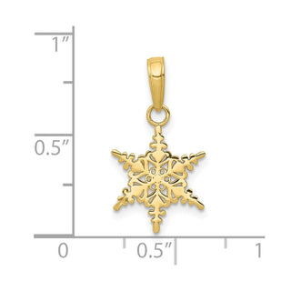 10K Yellow Gold Small Snowflake Pendant
