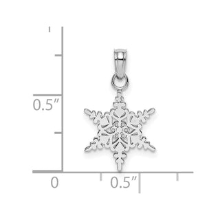 10k White Gold Small Snowflake Pendant