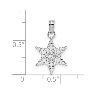 10k White Gold Small Snowflake Pendant