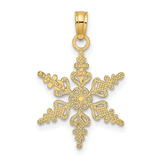 10K Yellow Gold Polished Snowflake Charm