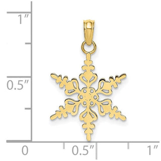 10K Yellow Gold Polished Snowflake Charm