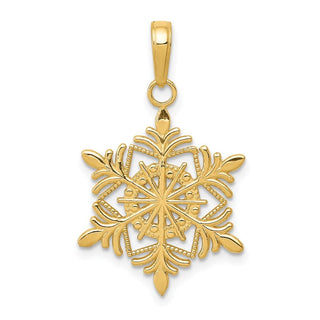 10K Yellow Gold Snowflake Pendant 10K4744