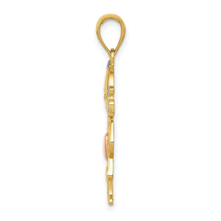 10k Yellow & Rose Gold w/Rhodium-plating Girl Pendant