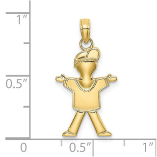 10K Yellow Gold Polished Full Body Boy Charm