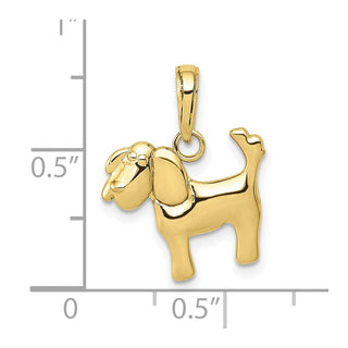 10K Yellow Gold Polished Dog Charm