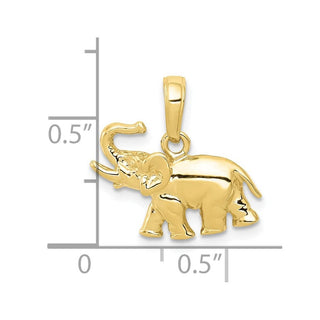 10K Yellow Gold Polished Elephant Charm
