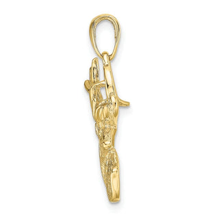 10k Yellow Gold Polished Deer Head Pendant