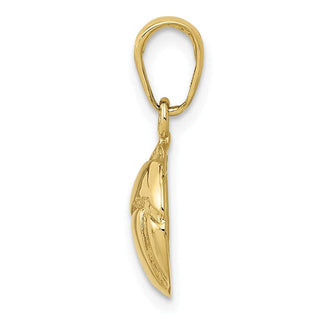 10k Yellow Gold Solid Satin and Diamond-cut Volleyball Pendant