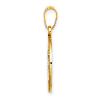 10K Yellow Gold Polished Small Tree of Life in Round Pendant