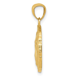 10K Yellow Gold Polished Large Sand Dollar Pendant