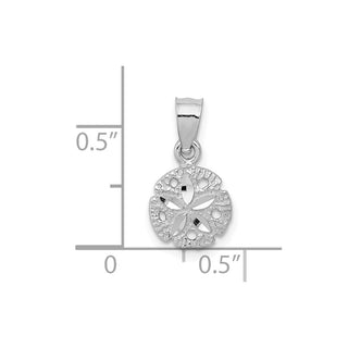 10k White Gold Sand Dollar Pendant