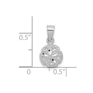 10k White Gold Sand Dollar Pendant