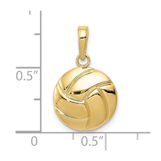 10k Yellow Gold Polished Volleyball Pendant