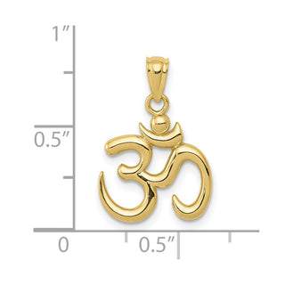 10k Yellow Gold Om Symbol Pendant - Polished