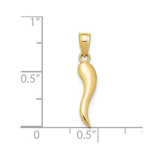 10K Yellow Gold Italian Horn Pendant