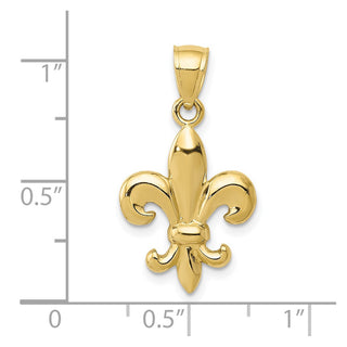 10K Yellow Gold Polished Fleur de Lis Pendant
