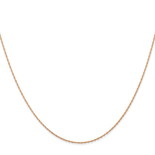 24" 10K Rose Gold .5mm Carded Cable Rope Chain