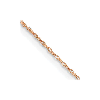 16" 10K Rose Gold .5mm Carded Cable Rope Chain