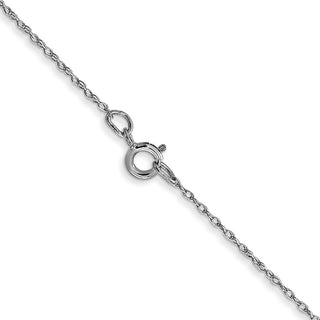 18" 10k White Gold .5 mm Cable Rope Chain