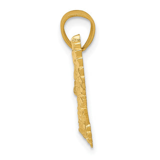 10K Yellow Gold Diamond-cut Eagle Pendant