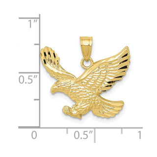 10K Yellow Gold Diamond-cut Eagle Pendant